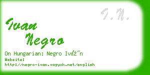 ivan negro business card